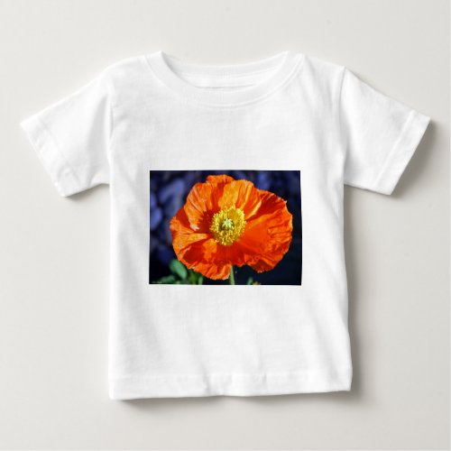 Orange Icelandic Poppy Photograph Baby T_Shirt