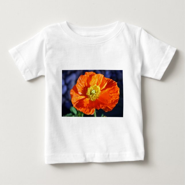 Orange Icelandic Poppy Photograph Baby T-Shirt (Front)