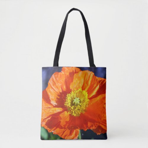 Orange Icelandic Poppy Tote Bag