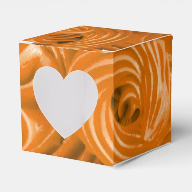 Orange icing swirls favor box (Front Side)