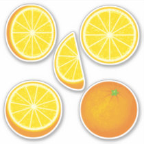 Orange Icon Set Stickers
