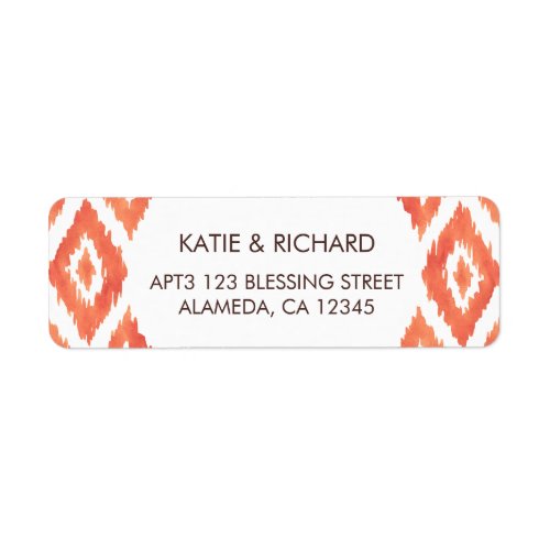 Orange Ikat Label