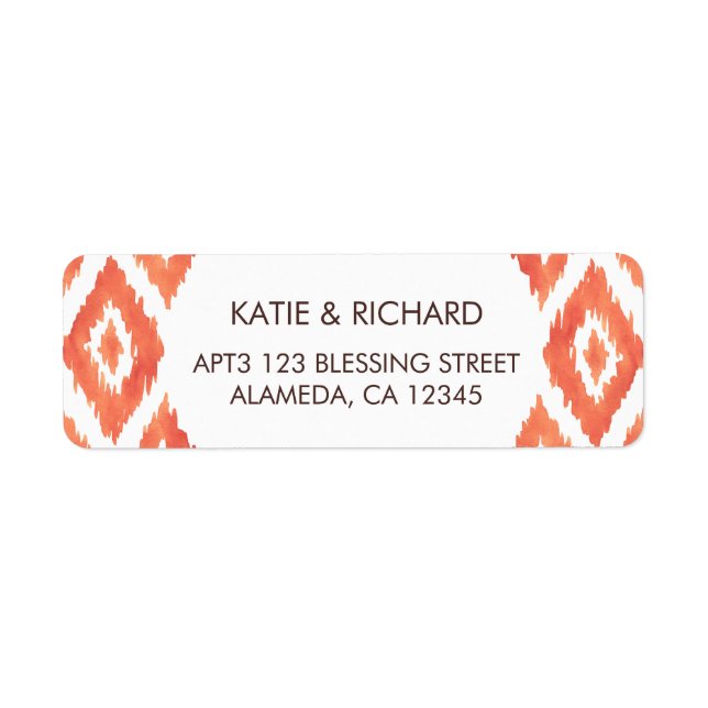 Orange Ikat Label (Front)