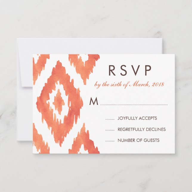 Orange Ikat RSVP (Front)