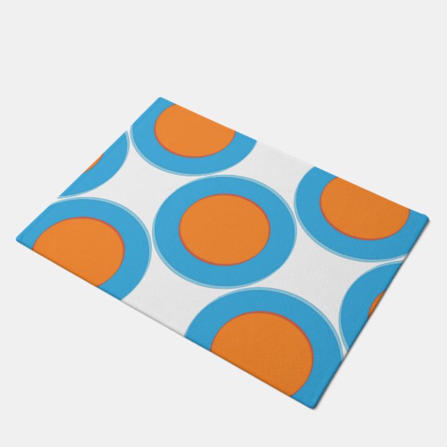 Orange In Blue Dots Doormat (Angled)