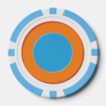Orange In Blue Dots Poker Chips at Zazzle