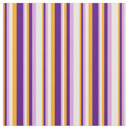 Orange, Indigo, Plum, and Mint Cream Stripes Fabric