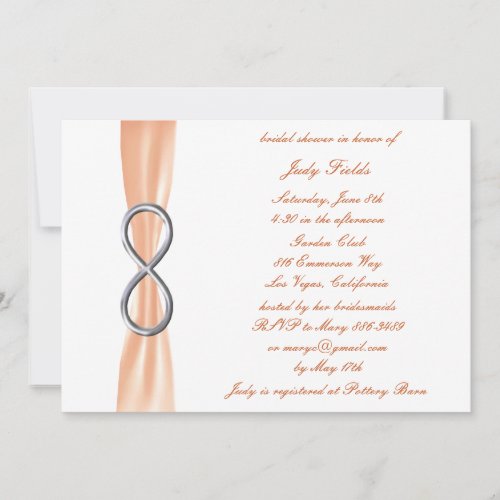 Orange Infinity Bridal Shower Invitation