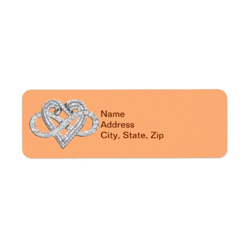 Orange Infinity Heart Address Labels