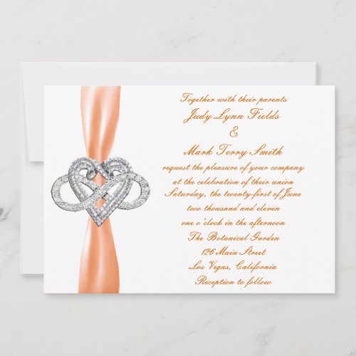 Orange Infinity Heart Wedding Invitation