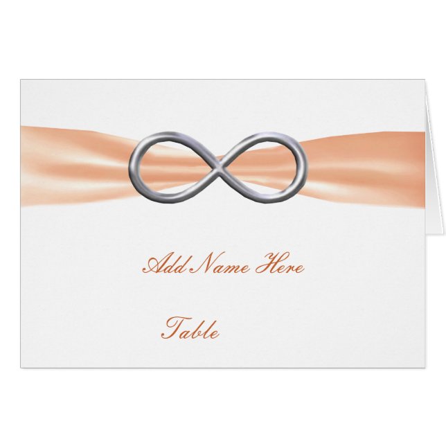Orange Infinity Wedding Table Place Card (Front Horizontal)