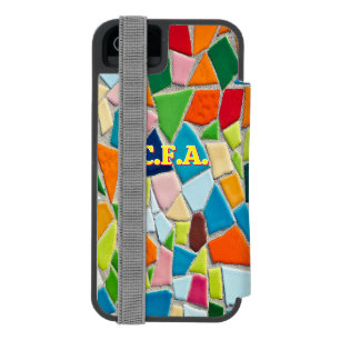 Orange Initials Mosaic iPhone SE/5/5s Wallet Case