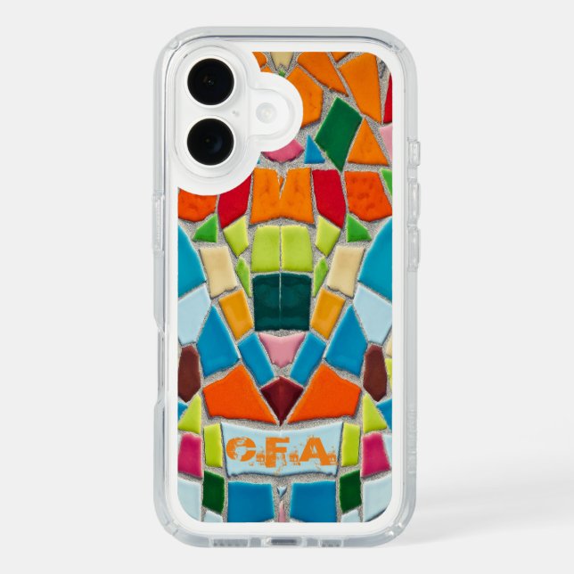 Orange Initials Mosaic Speck iPhone Case (Front)