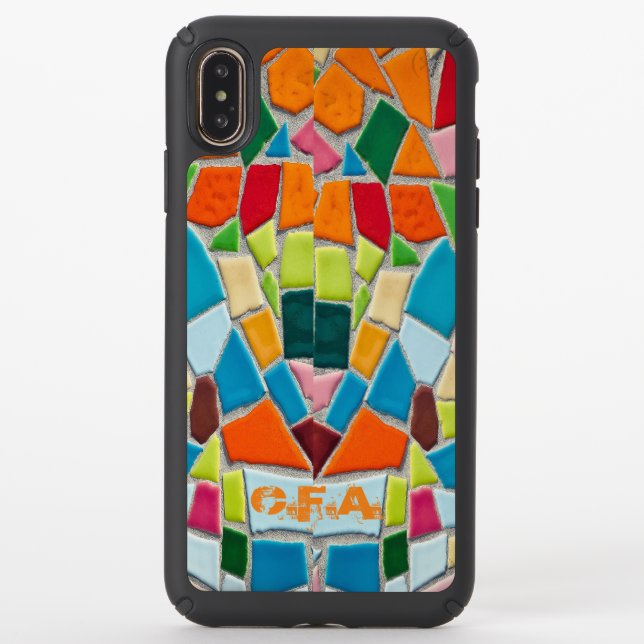 Orange Initials Mosaic Speck iPhone XS Max Case (Front)