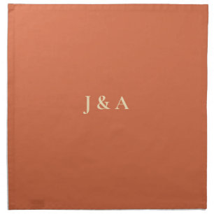 Orange Initials Wedding Napkin