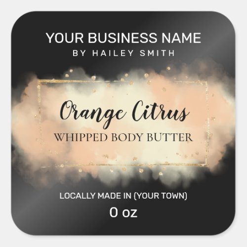 Orange Ink Black Whipped Body Butter Labels
