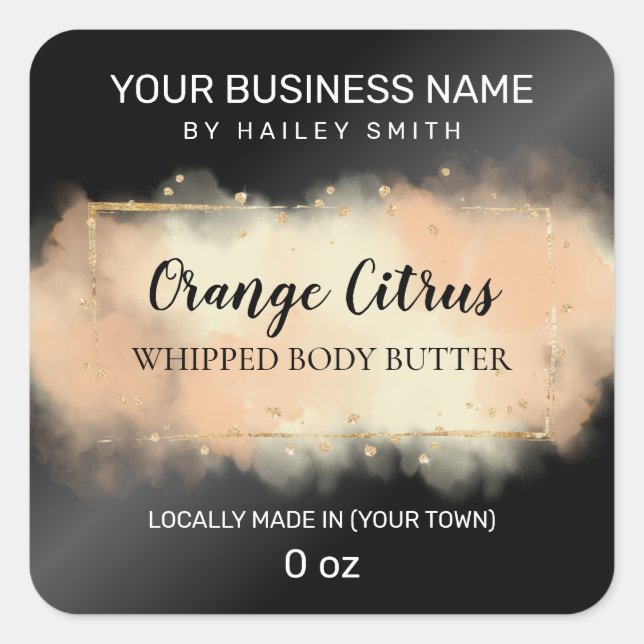 Orange Ink Black Whipped Body Butter Labels (Front)