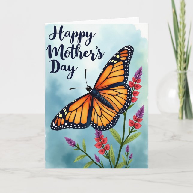 Orange Insect Floral Mothers Day Card (Front)