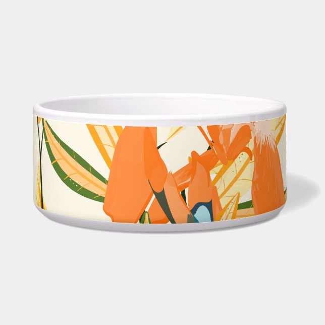 Orange irises: seamless floral pattern bowl (Front)