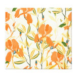 Orange irises: seamless floral pattern canvas print
