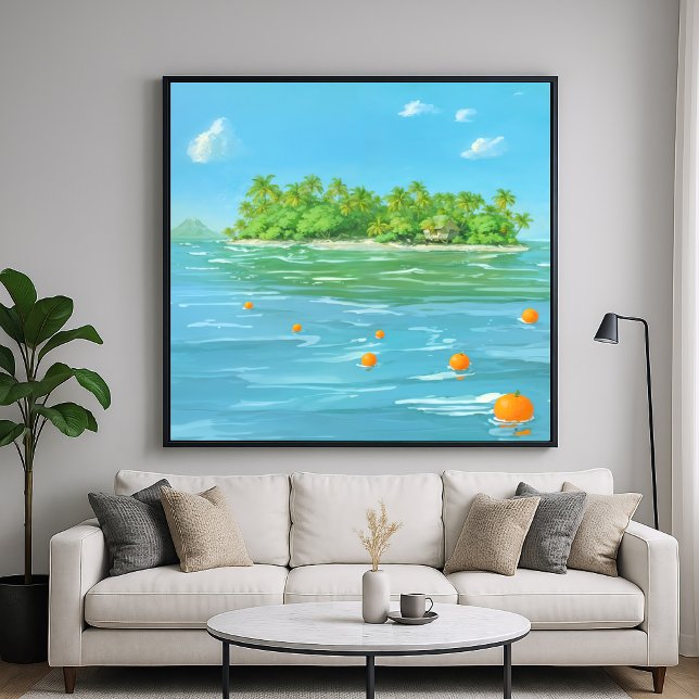 Orange Island - Painterly Style Seascape Poster (Creator Uploaded)