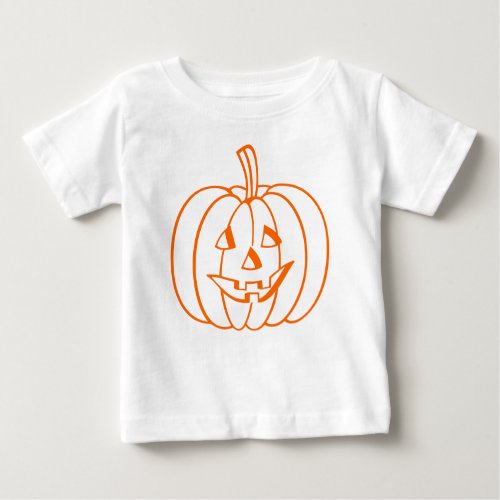 Orange Jack_O_Lantern Halloween Pumpkin Outline Baby T_Shirt