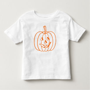 Orange Jack-O-Lantern Halloween Pumpkin Outline Toddler T-shirt