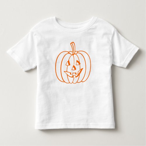 Orange Jack_O_Lantern Halloween Pumpkin Outline Toddler T_shirt