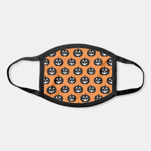 Orange Jack O Lantern Pumpkin Pattern Halloween Face Mask