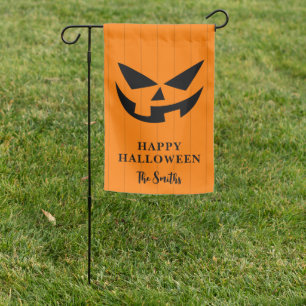 Orange Jack O'Lantern Two-Sided Happy Halloween Garden Flag