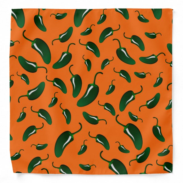 Orange jalapeno peppers pattern bandana (Front)