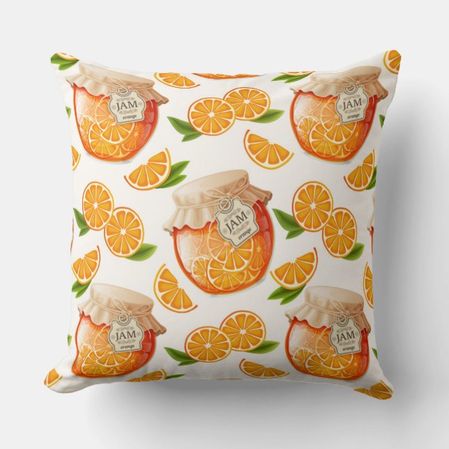 Orange Jam Throw Pillow (Front)