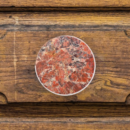 Orange Jasper Stone Pattern Ceramic Knob