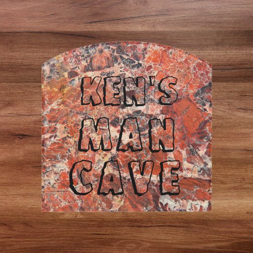Orange Jasper Stone Pattern Man Cave Door Sign