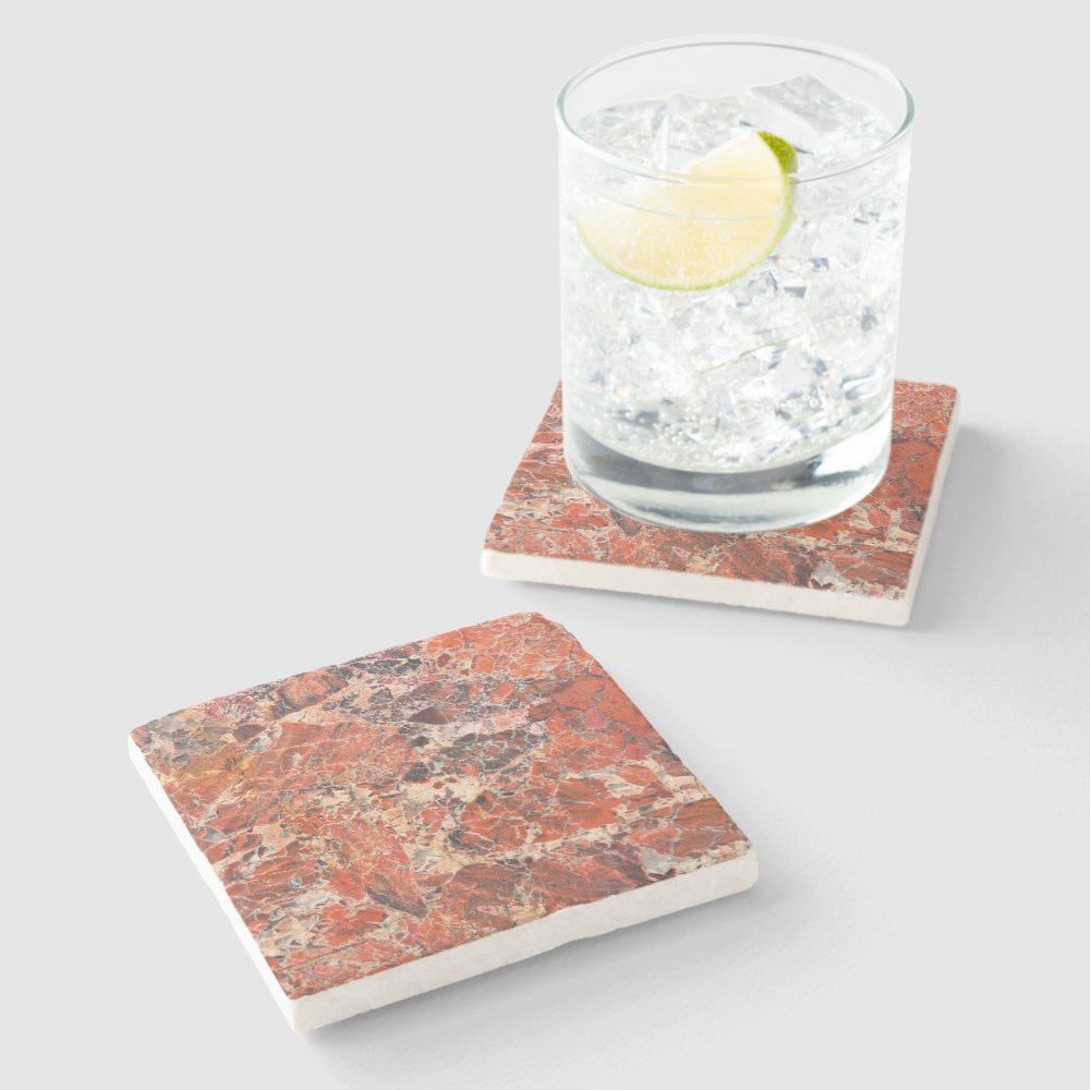 Disover Orange Jasper Stone Pattern Stone Coaster