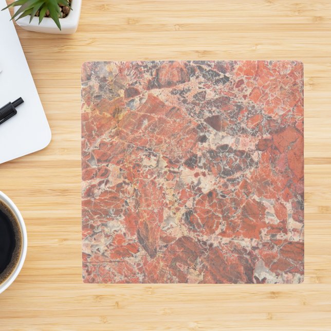 Orange Jasper Stone Pattern Stone Coaster (In Situ)