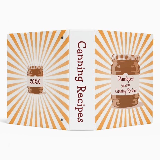 Orange Jelly Jar Your Famous Canning Recipes Dated 3 Ring Binder (Background)