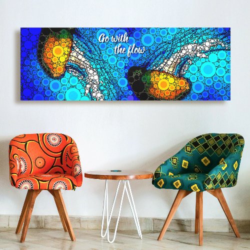 Orange Jellyfish Ocean Go With The Flow Colorful Canvas Print
