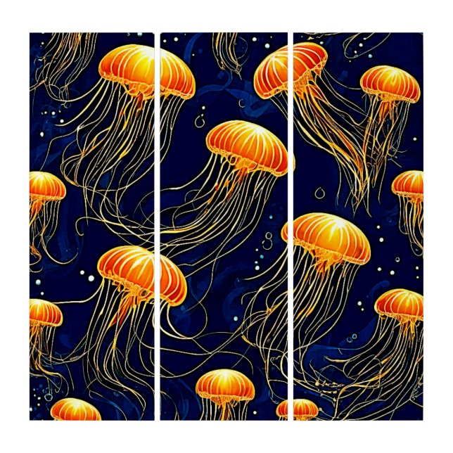 Orange Jellyfish Pattern Art (Front)