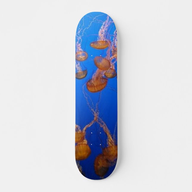 Orange Jellyfish Skateboard Deck (Front)