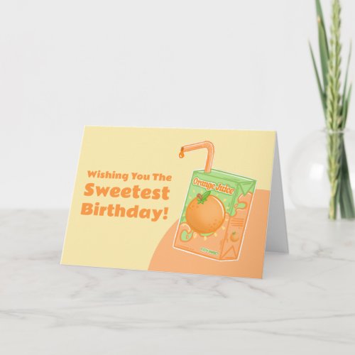 Orange Juice Box Birthday Card