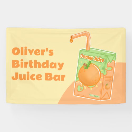 Orange Juice Box Birthday Party Banner