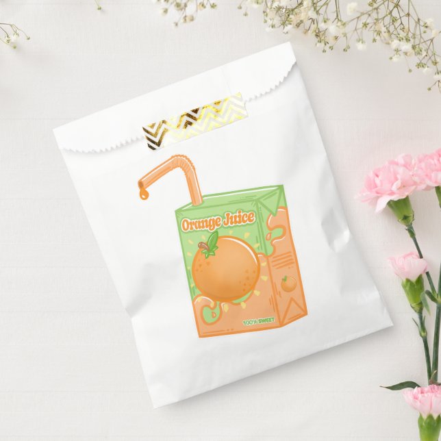 Orange Juice Box Birthday Party Favor Bag (Sealed)