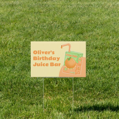 Orange Juice Box Birthday Party Sign