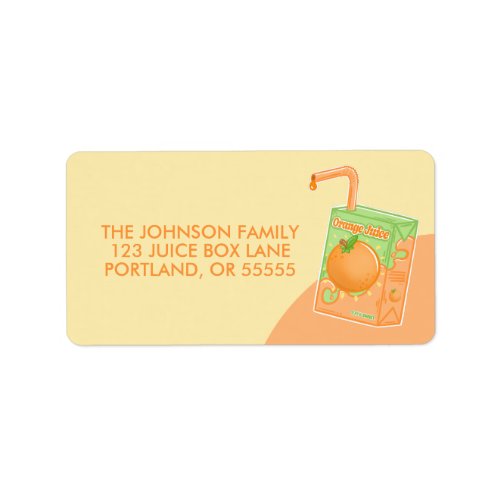 Orange Juice Box  Label