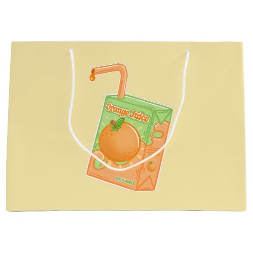 Orange Juice Box  Large Gift Bag