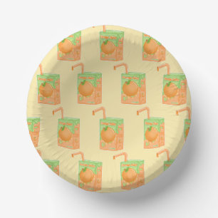 Orange Juice Box Pattern Paper Bowls