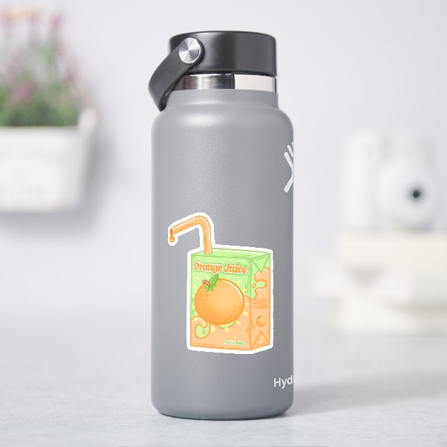 Orange Juice Box Sticker (HydroFlask)