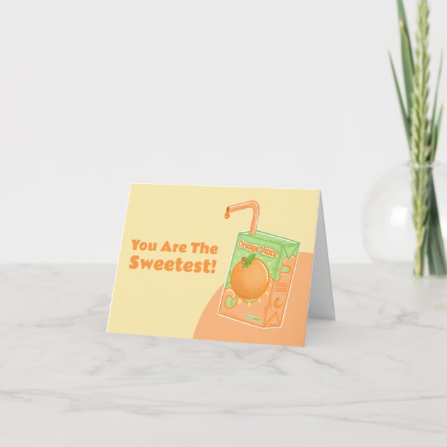 Orange Juice Box  Thank You Card (Front)