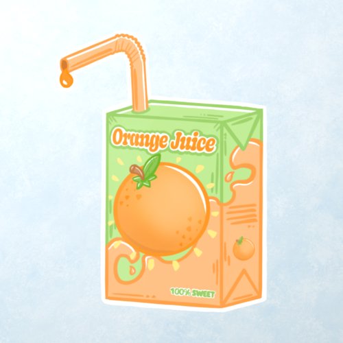 Orange Juice Box  Wall Decal